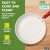 Clean Ceramic 23 Piece Non-Stick Aluminum Cookware Set, Red